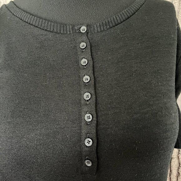 Gap Classic Black Knit Henley Short Sleeve Size M - Picture 8 of 9